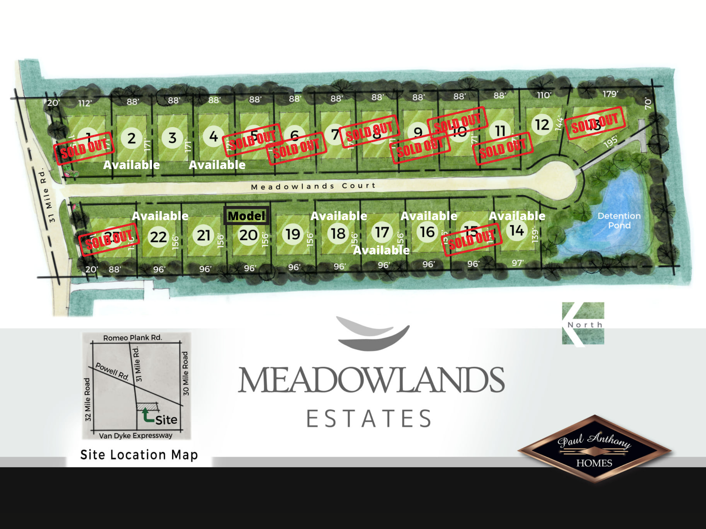 Paul Anthony Homes NEIGHBORHOODS Meadowlands Estates
